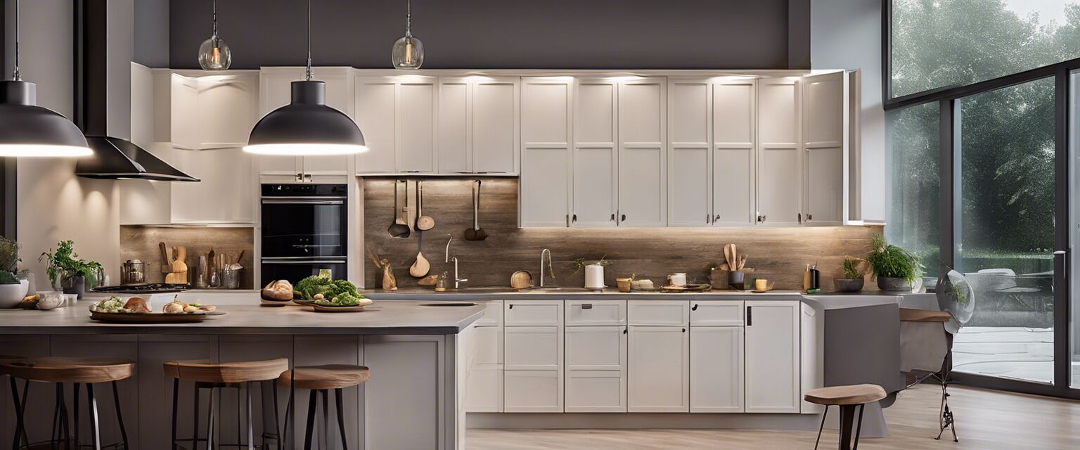 Different types of smart kitchen lighting fixtures.