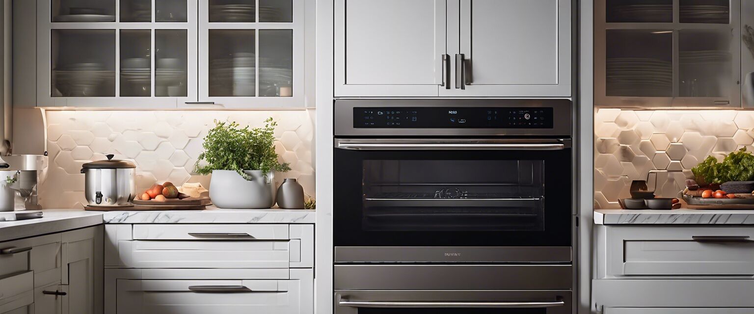 Smart oven installation in a kitchen